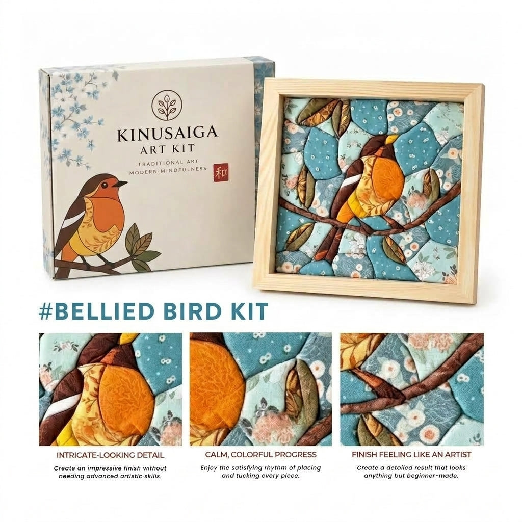 Japanese Kinusaiga Fabric Art Kit – Create Beautiful Fabric Art Without Sewing