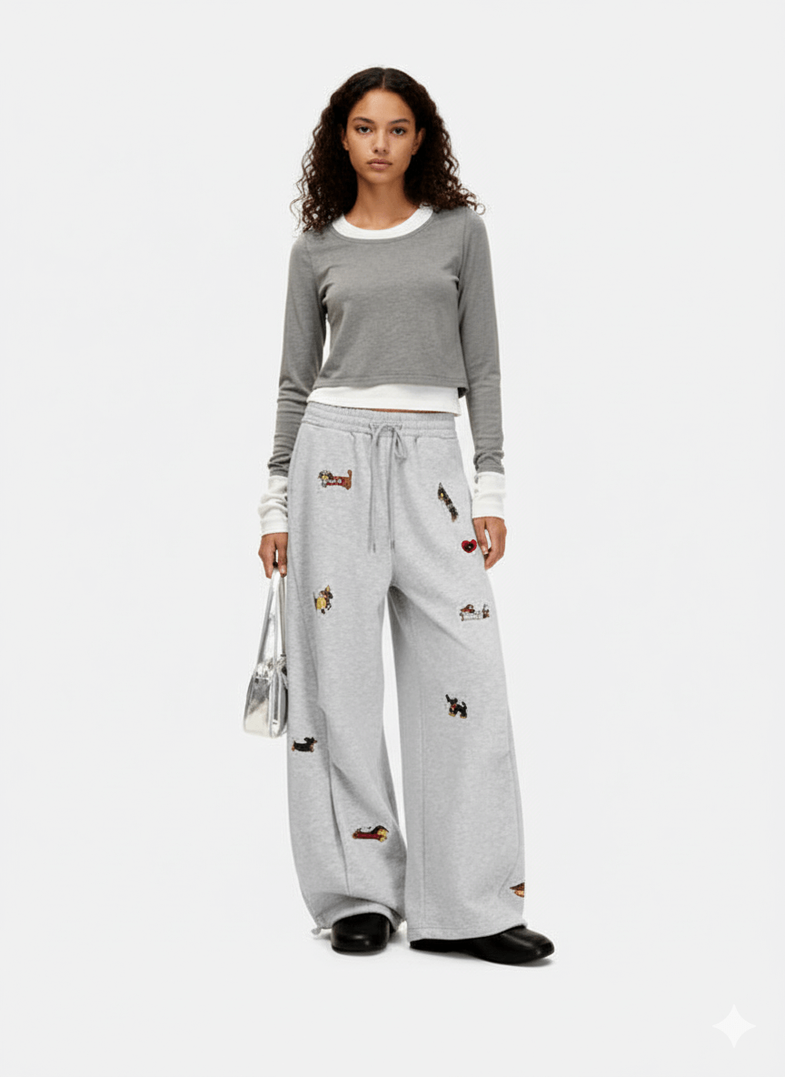 PawWave™ Embroidered Baggy Sweatpants