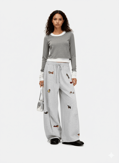 PawWave™ Embroidered Baggy Sweatpants