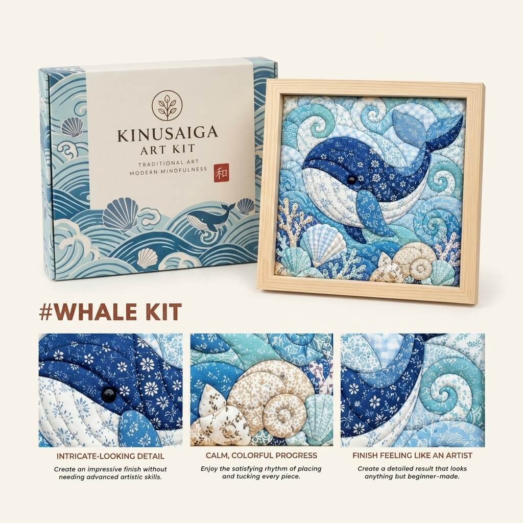 Japanese Kinusaiga Fabric Art Kit – Create Beautiful Fabric Art Without Sewing