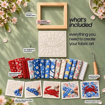 Japanese Kinusaiga Fabric Art Kit – Create Beautiful Fabric Art Without Sewing