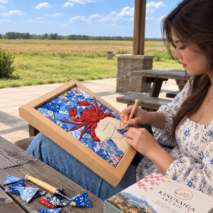 Japanese Kinusaiga Fabric Art Kit – Create Beautiful Fabric Art Without Sewing