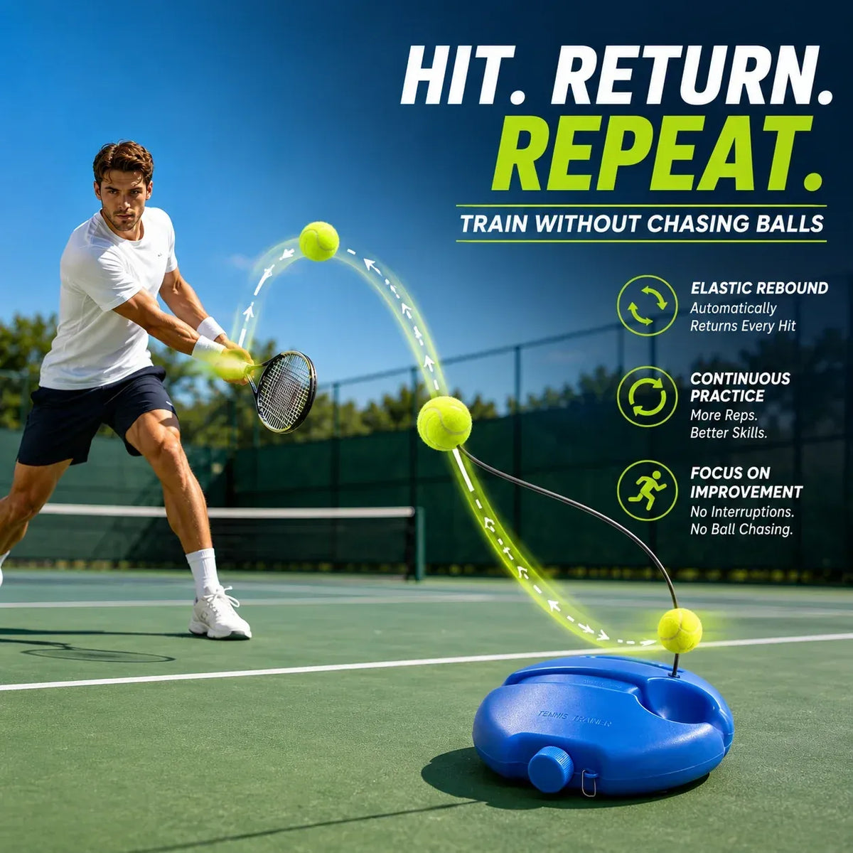 Tennis Trainer™ — Solo Tennis Training System