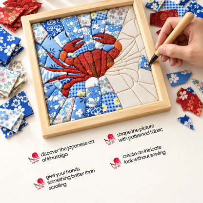 Japanese Kinusaiga Fabric Art Kit – Create Beautiful Fabric Art Without Sewing