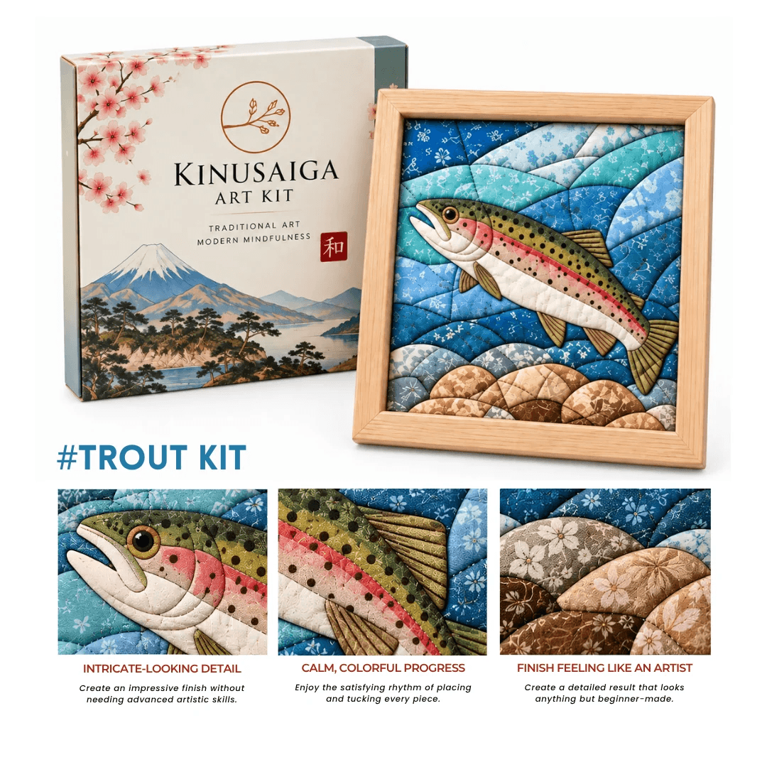 Japanese Kinusaiga Fabric Art Kit – Create Beautiful Fabric Art Without Sewing