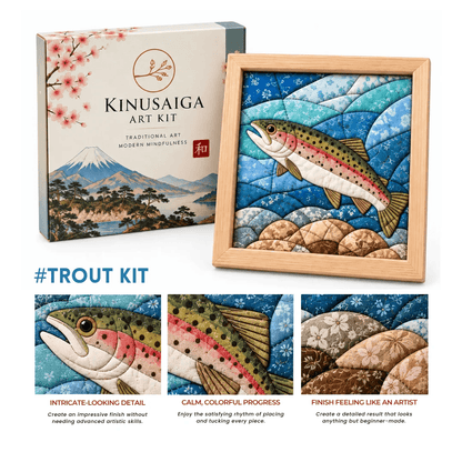 Japanese Kinusaiga Fabric Art Kit – Create Beautiful Fabric Art Without Sewing
