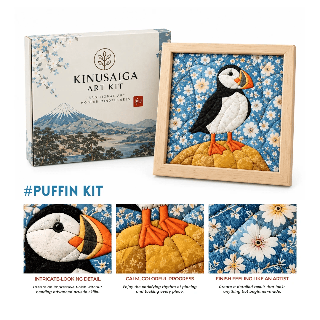 Japanese Kinusaiga Fabric Art Kit – Create Beautiful Fabric Art Without Sewing