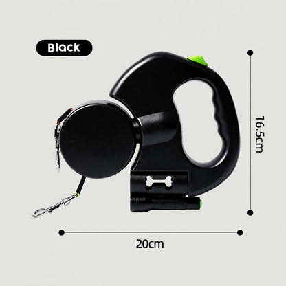 DuoWalk™ — Dual Retractable Dog Leash for 2 Dogs