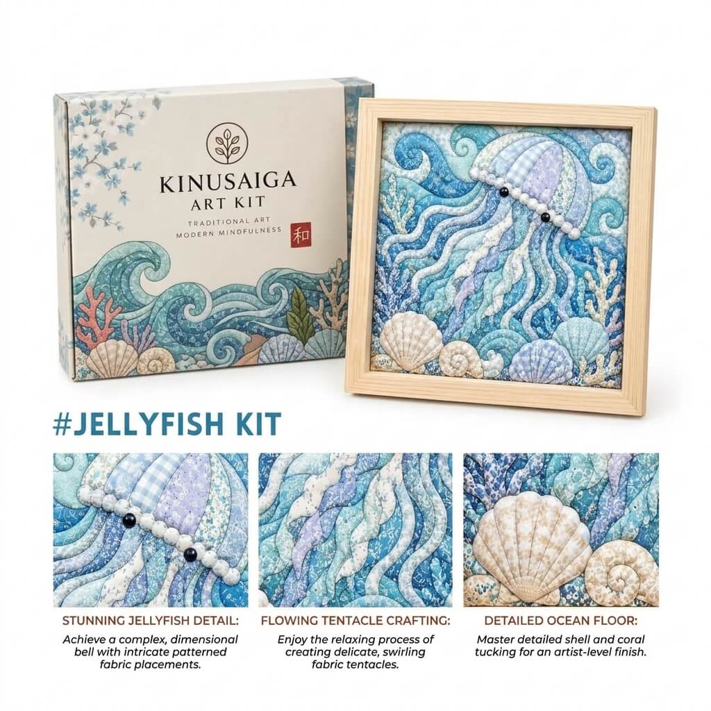 Japanese Kinusaiga Fabric Art Kit – Create Beautiful Fabric Art Without Sewing