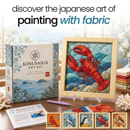 Japanese Kinusaiga Fabric Art Kit – Create Beautiful Fabric Art Without Sewing